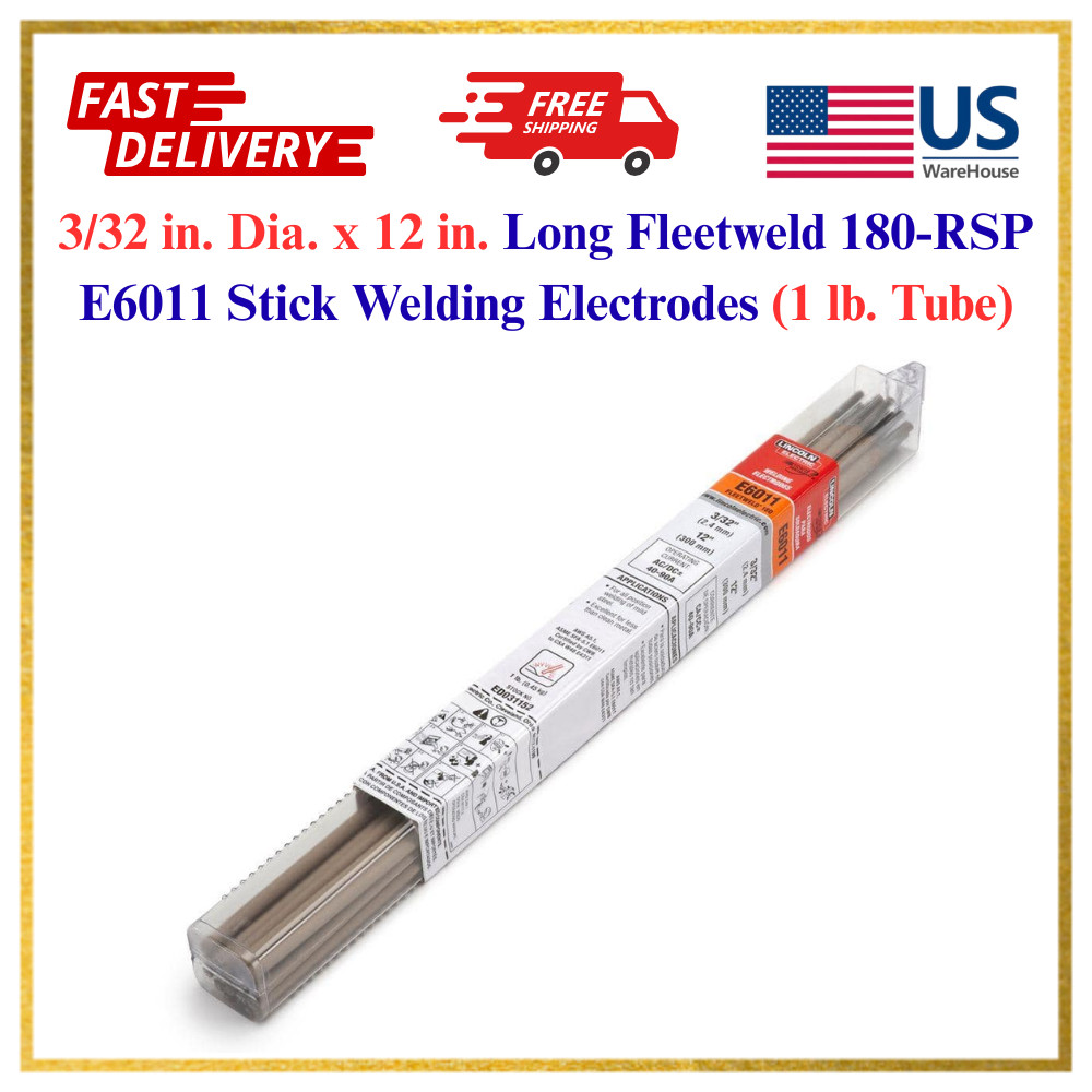 3/32 in x 12 in E6011 Stick Welding Electrodes 1 lb Tube for Metal Projects Uses
