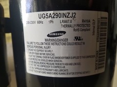 SAMSUNG UG5A2901NZJ2 29,000 BTU 2.5 HP 230/1/60 R-410A A/C COMPRESSOR