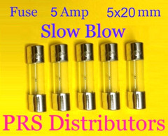 Fuse 5A 250V 5X20mm SLOW BLOW Glass Fuse 5 Amp 250 Volt 5 pieces USA SELLER