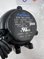 Packard Unit Bearing Motor 65311, 115 Volts, 0.4 Amps , 1550 RPM 1/4 x 20 Thread