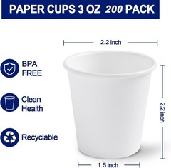 3oz Paper Cups Dixie Cup[100 Pack], Disposable Bathroom Cups, Elegant Design …