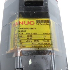 Fanuc A06B-0313-B174 127V 3Ph 8 Pole 3000RPM AC Servo Motor Brake