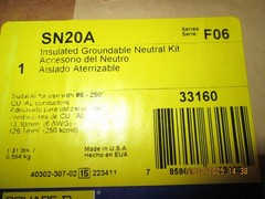 Square D SN20A Insulated Groundable Neutral Kit 33160 New Sealed Box Isolated