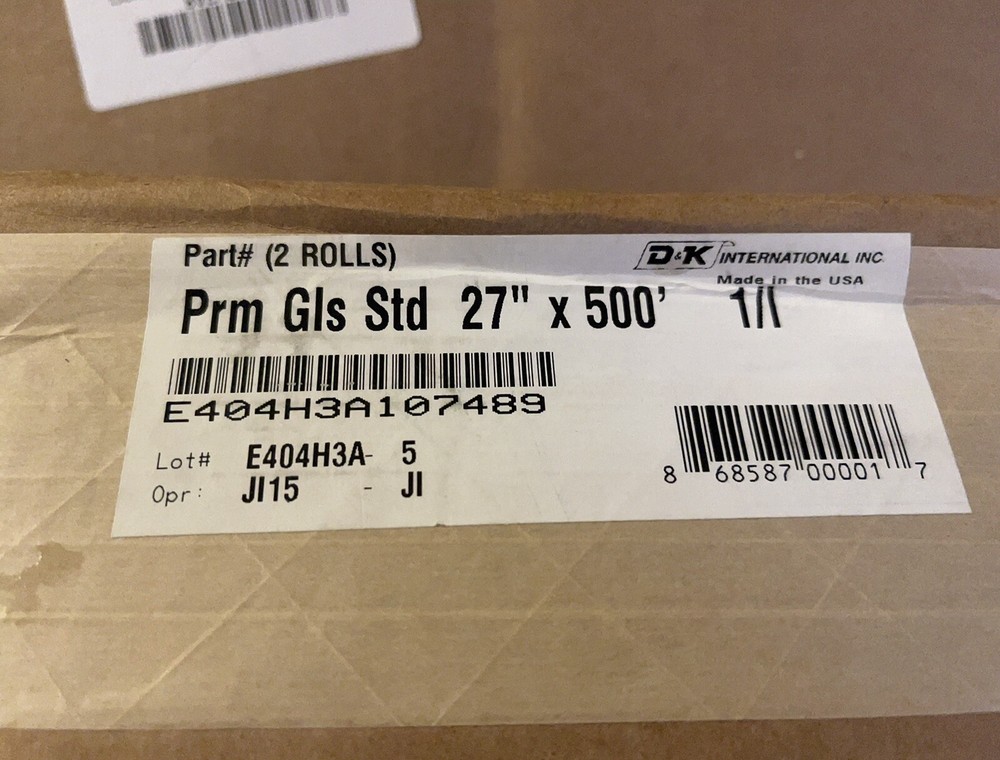 D&K Group D&K Premium Gloss Laminating Film Rolls; 27 x 500 – Two Rolls