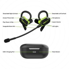 ULTRACOMM Aware Bluetooth Earbuds: Audio Passthrough Ear Protection, Boom Mic