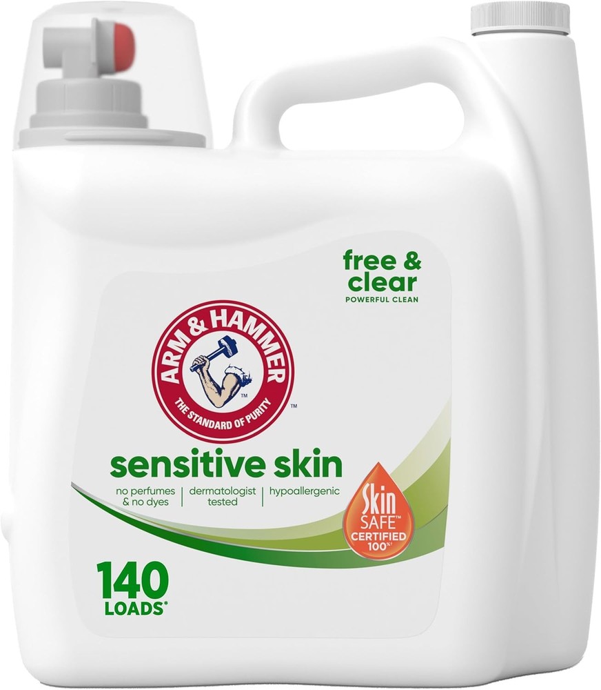 ARM & HAMMER Sensitive Skin Free & Clear, 140 Loads Liquid Laundry Detergent, 14