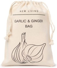 Garlic and Ginger Bag | Organic Linen Cotton Material | Eco 2 Pack, Beige