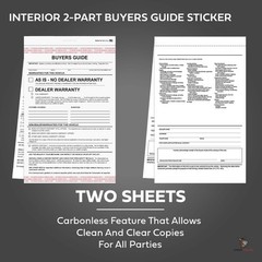 2-Part Buyers Guide Form – Adhesive Tape – English – As Is – Warranty (100 pack)