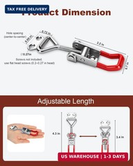 2 Pack Adjustable Toggle Latch 4001, Quick Release Toggle Clamp with 220lbs Capa
