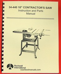 ROCKWELL 34-440 10″ Contractor’s Saw Owner Instruction Operator Part Manual 0603