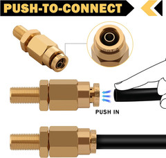4 PCS 1/4″ Inflation Schrader Valve with Push to Connect for 1/4″ OD Air Line Tu