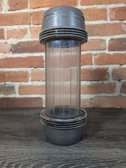 Vtg Diebold Mosler Bank Drive Thru Vacuum Tube Pneumatic Carrier Canister Double