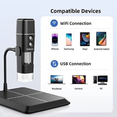 TOMLOV WiFi 1000X Digital Microscope 1080P USB Coin Magnifier Camera for iPhone