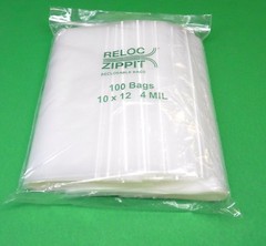 100 Reloc Zippit 10×12 4mil Bags Reclosable Heavy Duty Clear Bag Plastic 10 x12″