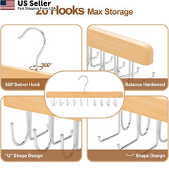 TOPIA HANGER 2 in 1 Belt Tie 5.9 inches (W) x 14.56 (H), Natural