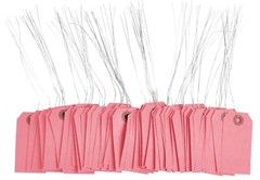 100 Cool Pink Tags with Wire 3 1/4″ x 1 5/8″ Size 2 Inventory Shipping Hang Tag