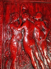 Vtg Three Graces Leather Journal Scrapbook Handmade in Italy 12 “x 9” #2613