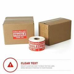Fragile Stickers 1 Roll 500 2×3 Fragile Label Sticker Handle With Care Mailing