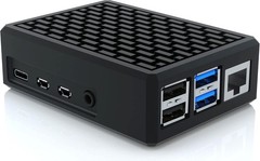Aluminium Raspberry Pi 4 Case – Passive Heatsink Cooler for 4 Model black