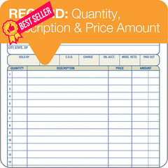 Adams Sales Order Book, 2-Part, 5-9/16 x 8-7/16 Inches, White/Canary