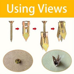 104pcs/52sets of heavy-duty self-tapping screws and anchors forhome installation