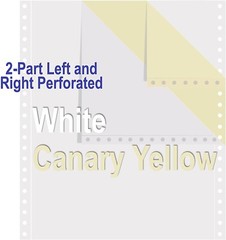 Continuous Computer Paper 9.5″x11″ L&R Perf Blank 2-Pt White/Canary, 1700Sheets