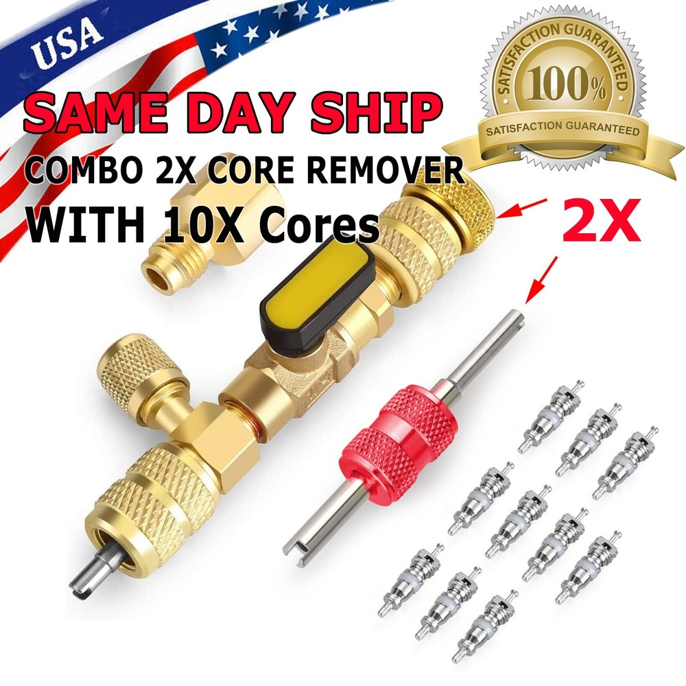HVAC AC Schrader with Valve Cores Remover Dual Size 1/4″ & 5/16″ Installer Tools