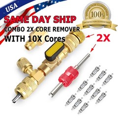 HVAC AC Schrader with Valve Cores Remover Dual Size 1/4″ & 5/16″ Installer Tools
