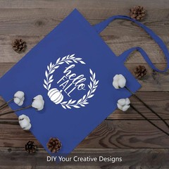 TOPDesign 24-Pack Economical 16″x15″ Blue Cotton Tote Bag, Medium,