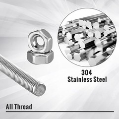 8/32 Inch 4mm Threaded Rod with Hex Nuts 4mm Stainless Steel Threads Studs Rods