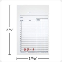 Sales Book Carbonless 2-Part 50 Sets 3-11/32 x 5-5/8 10 Pack