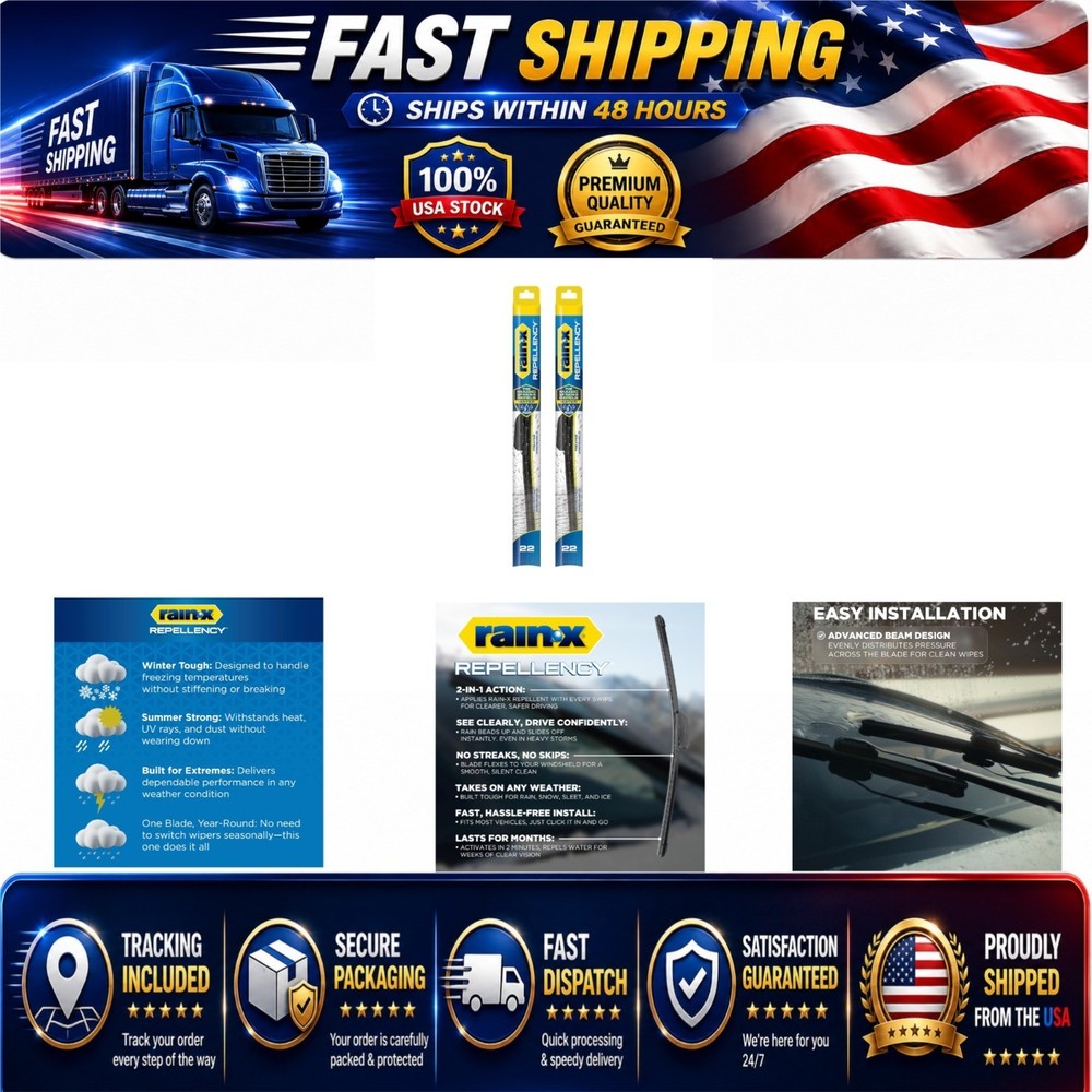 Rain-X 810363 22″ Water Repellent Wiper Blades – Pack of 2