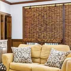 Bamboo Roll-up Shade,2 Pack Roller Shutters Retro Curtains,47″ W x 71″ H Wind…