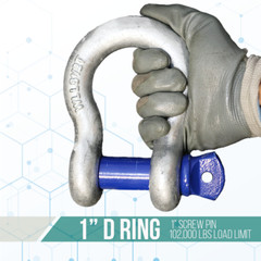 1″ Shackle Screw Pin Clevis Rigging Forged – 8.50 Ton, Rust/Corrosion Resistant