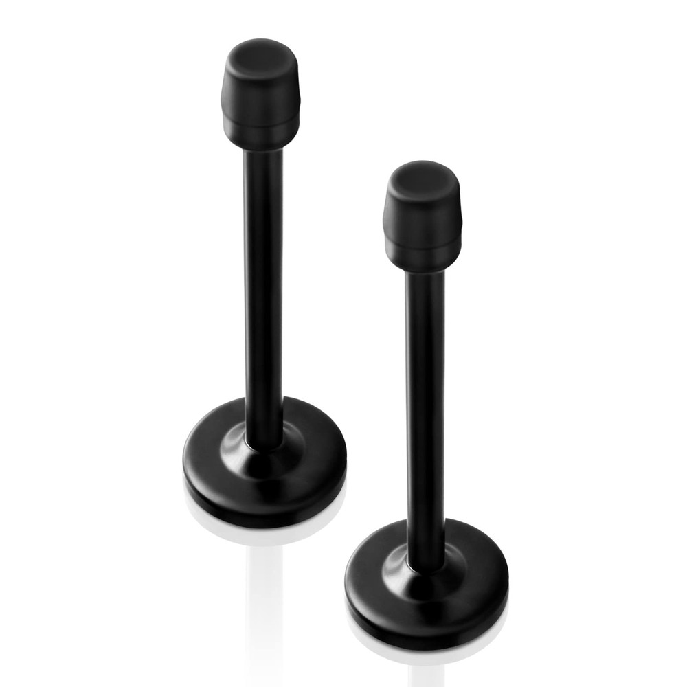 Door Stop, 2 Pack Extra Long Stopper, Stainless Steel, 6 6inch X 2pack, Black