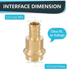 Plumbing Fittings 1/2/Press X 1/2/Pex Copper and PEX Crimp Coupling Adapter 5…