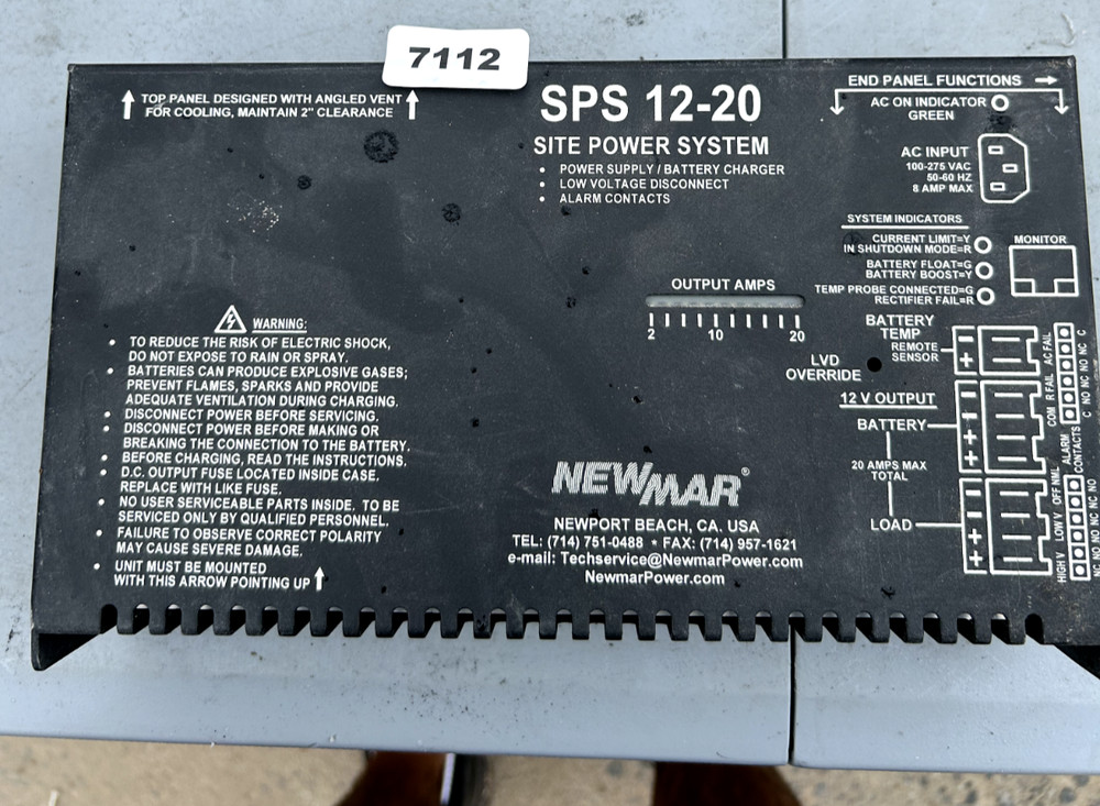 Newmar SPS 12-20, 12Volts 20 Amps Site Power System