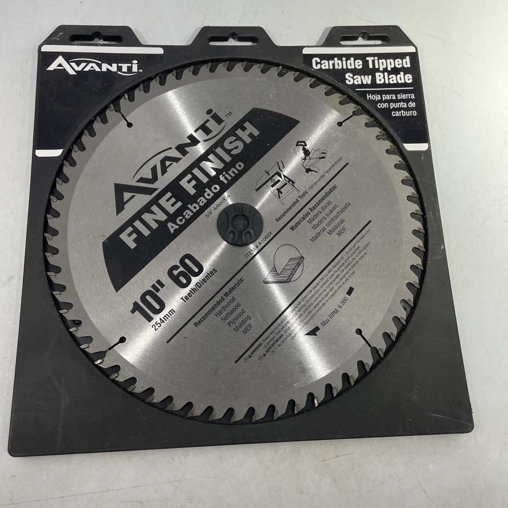 Avanti A1060X 10″ 60 Teeth Fine Finish Saw Blade Carbide Tipped BRAND NEW RETAIL