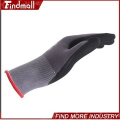 Findmall 3 Pairs Work Gloves MicroFoam Nitrile Coated Knit Nylon Gloves S-Size