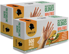 1000 BPA Free Premium Disposable Gloves Poly PE LDPE Plastic for Kitchen Food Ha