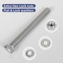 12 Sets 1/4-20 x 2 Inch Hex Head Screw Bolt Kit – Durable 304 Stainless Steel