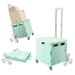 KOLHOFFR Honshine Foldable Cart, Stair Climbing Wheels, Light Green