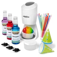 Machine Kit – 3 Flavors, 25 Cups, Straws, Pourers, Ice 4 Fl Oz (Pack of 4)
