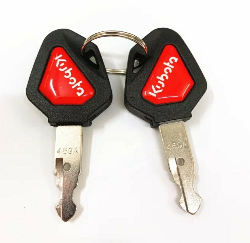 2 Kubota Skid Steer Track Loader Mini Excavator Ignition Keys with Red Logo 459A