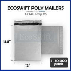 1-10000 12 x 15.5 “EcoSwift Poly Mailers Envelopes Plastic Shipping Bags 1.7 MIL