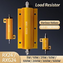 5W – 500W Golden Aluminium Load Resistor Wirewound Various Values 0.1 – 10K Ohm