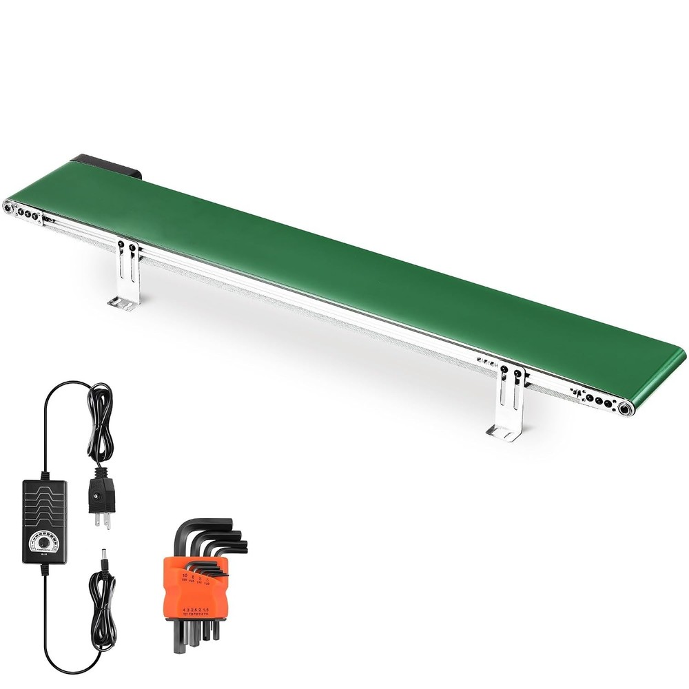 Belt Conveyor 39 inch Conveyor Desktop Version Step-Less Speed Adjustment PVC…