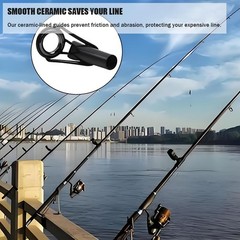 Fishing Rod Tip Repair Kit UV Glue 14 Sizes Eyelets Thread Complete Rod Repair