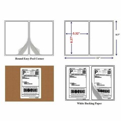 200 Pack Premium Shipping Labels Half Sheet 8.5×5.5 Self Adhesive Rounded Corner
