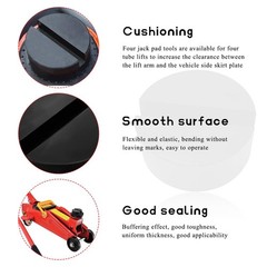 SHMZK 2 PCS Jack Pads, Heavy Duty Rubber Slotted Pinch Weld Side Frame Black